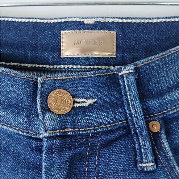 Mother SZ 25/2 The Insider Crop Step Fray Jeans Home Movies Wash Raw Hem - Picture 6 of 9